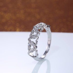 💞 Lovely Anillos Hollow Many Heart Cross Sweet Zircon Rings Women, PD085